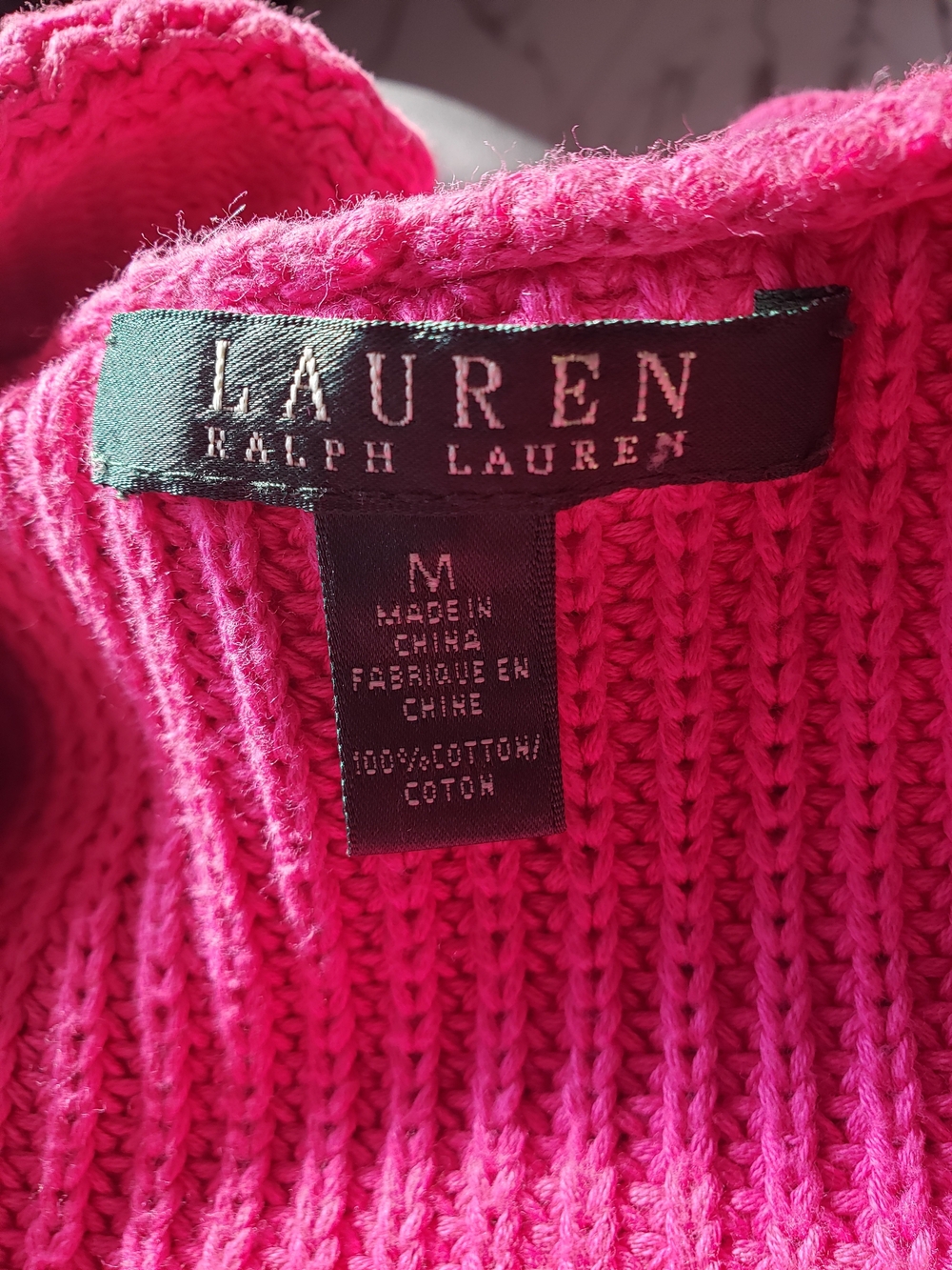 Ralph Lauren Hot Pink Shawl-Collar Toggle Cardigan - Picture 2 of 3